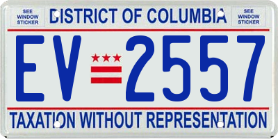 DC license plate EV2557
