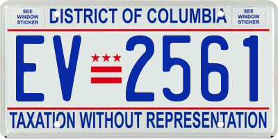 DC license plate EV2561