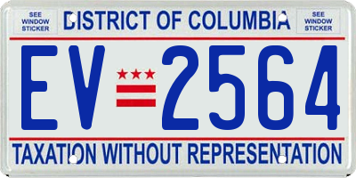 DC license plate EV2564