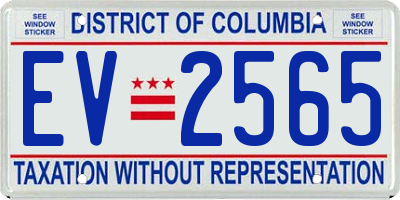 DC license plate EV2565