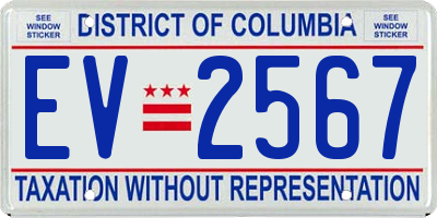 DC license plate EV2567