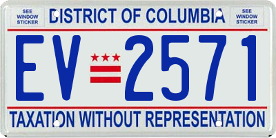 DC license plate EV2571