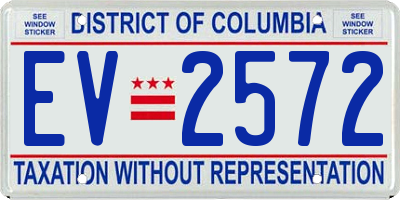 DC license plate EV2572