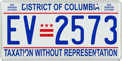 DC license plate EV2573