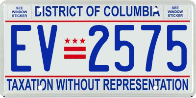 DC license plate EV2575
