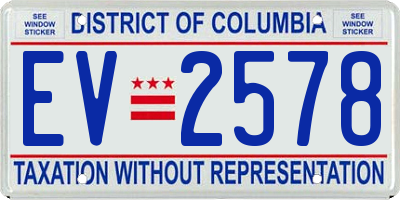 DC license plate EV2578