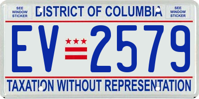 DC license plate EV2579