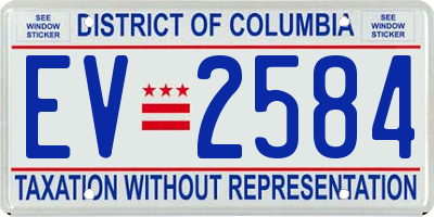 DC license plate EV2584