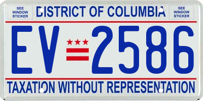 DC license plate EV2586
