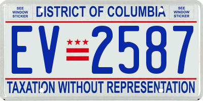 DC license plate EV2587