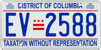 DC license plate EV2588
