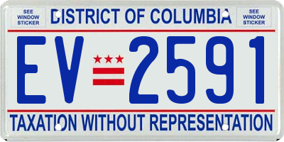 DC license plate EV2591