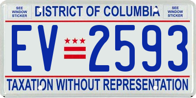 DC license plate EV2593