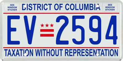 DC license plate EV2594