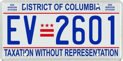 DC license plate EV2601