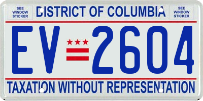 DC license plate EV2604