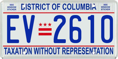DC license plate EV2610