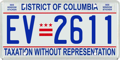 DC license plate EV2611
