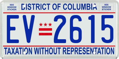 DC license plate EV2615