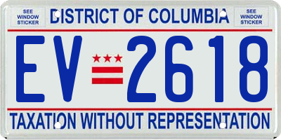DC license plate EV2618