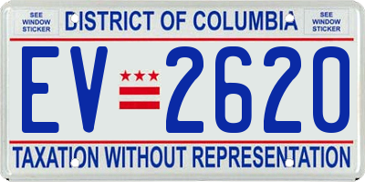 DC license plate EV2620