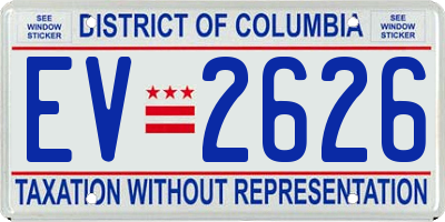 DC license plate EV2626