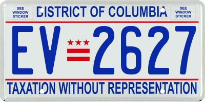 DC license plate EV2627