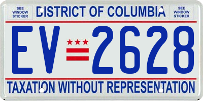 DC license plate EV2628