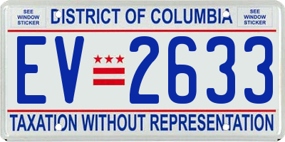 DC license plate EV2633