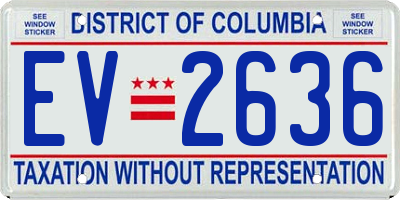 DC license plate EV2636