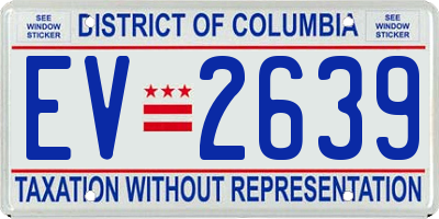 DC license plate EV2639