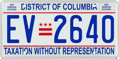 DC license plate EV2640