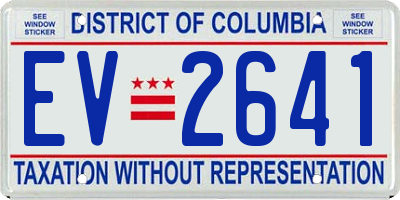 DC license plate EV2641