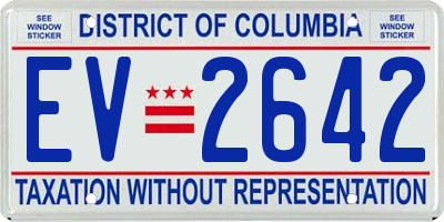 DC license plate EV2642