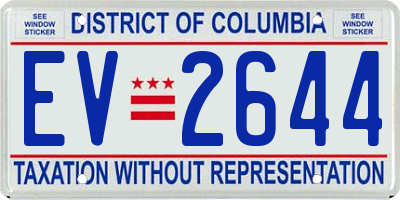 DC license plate EV2644