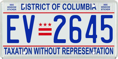 DC license plate EV2645