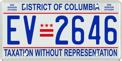 DC license plate EV2646