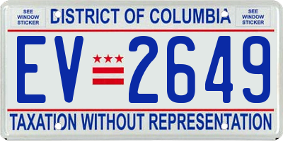DC license plate EV2649