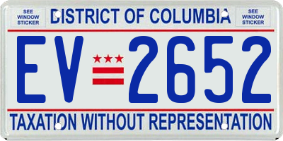 DC license plate EV2652
