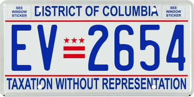 DC license plate EV2654