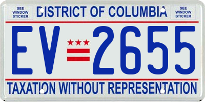 DC license plate EV2655