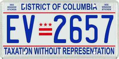 DC license plate EV2657
