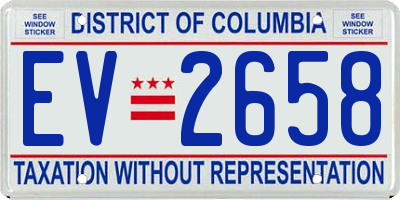 DC license plate EV2658
