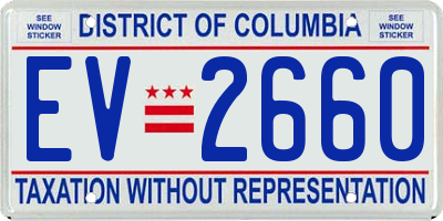DC license plate EV2660