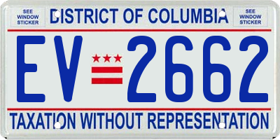 DC license plate EV2662