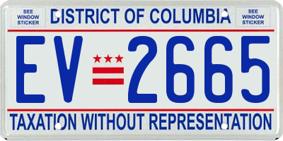 DC license plate EV2665
