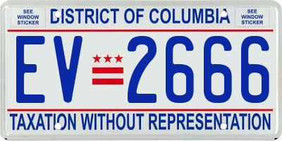 DC license plate EV2666