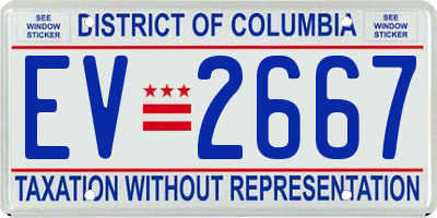 DC license plate EV2667