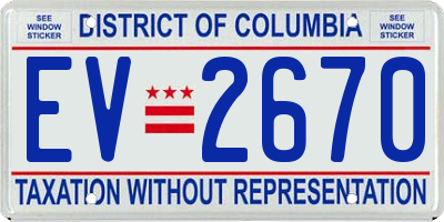 DC license plate EV2670