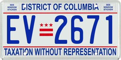 DC license plate EV2671